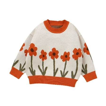 

Flower Sweater for Toddler Baby Boys Girls Knit Crewneck Sweater Kids Pullover Sweater Shirt Winter Warm Coat Baby Girls Cardigan Fall Jacket Toddler Sweater 5t Baby Girl Light Jacket Kids Sweatshirts