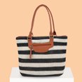 thumbnail image 3 of Bolsa de axila para mujer de axila de punto suave a rayas para viajes de vacaciones Casual diario Sywqhk Para Estrenar, 3 of 9