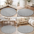 thumbnail image 4 of Round Rugs 4Ft, Black White Morocco Round Area Rug Washable Indoor Throw Carpet, Modern Abstract Classic Geometric Soft Non Slip Circle Rug for Kitchen Nursery Room Home Decor Aesthetic, 4 of 8