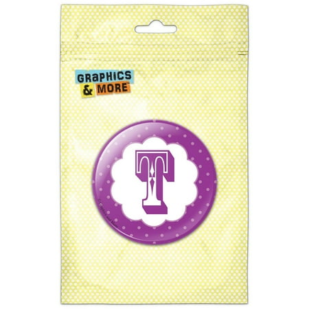 

Letter T Initial Flower Purple Refrigerator Button Magnet