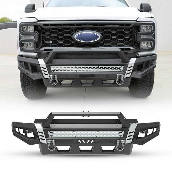Modular Front Bumper & Side Wings & Bull Bar   Trim Panel For 2017-2025 Ford F-250 F-350 Super Duty w/2*Shackles