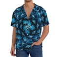 thumbnail image 3 of KLL Agave Cactu Print Men's Shirt Short Sleeve Button Down Summer Cuba Beach Shirts- Large, 3 of 7