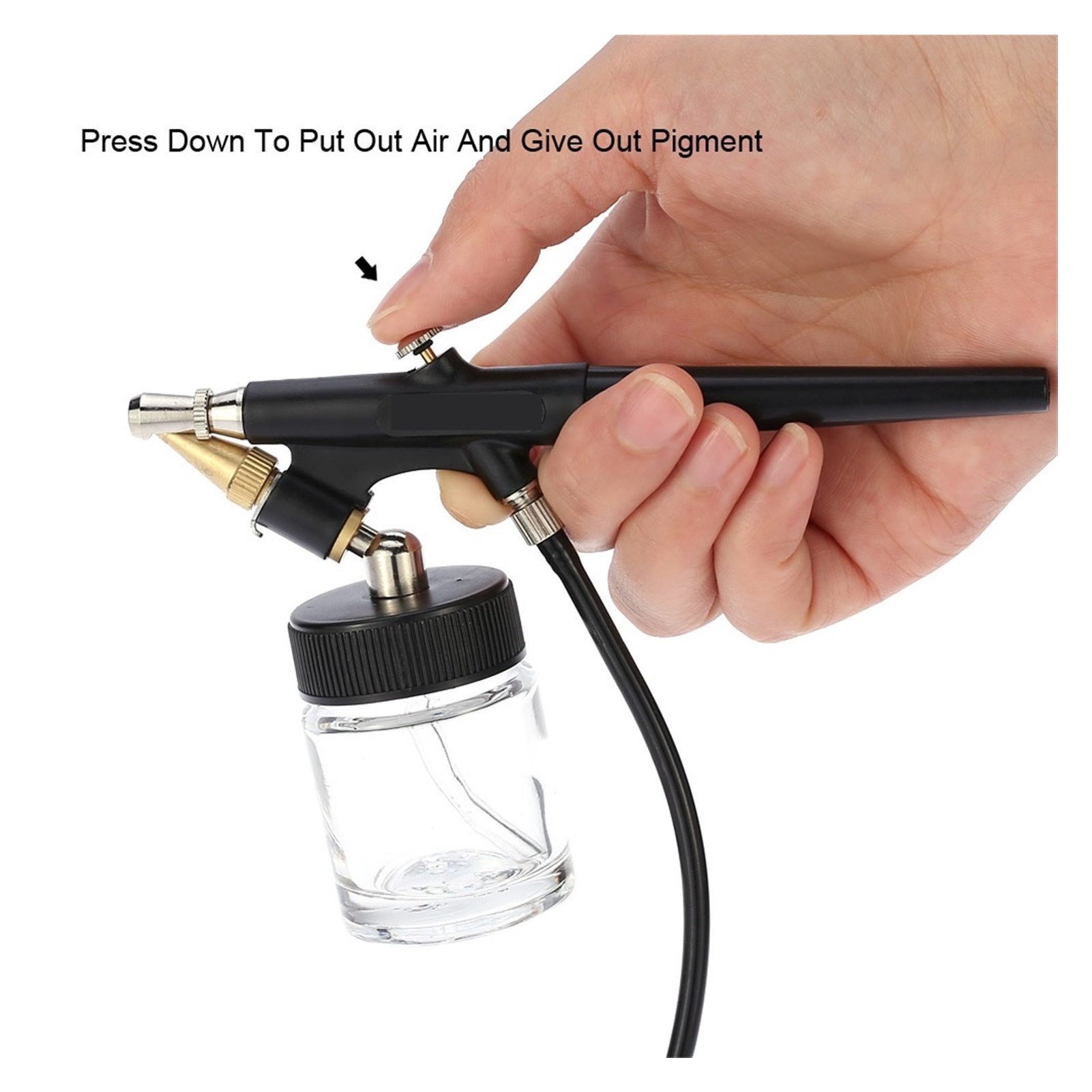 Mini Airbrush Compressor Kit Siphon Feed Single Action AirBrush Paint Spray Gun Sandblaster For Body Makeup Tattoo Car Manicure ,Versatile applications