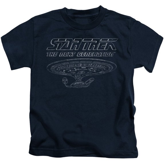 Star Trek Tng Enterprise Youth 18/1 T-Shirt Navy