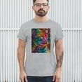 thumbnail image 3 of Tee Hunt Lovable Cat T-Shirt Dean Russo Colorful Felis Catus Men's Tee, Gray, 5X-Large, 3 of 5