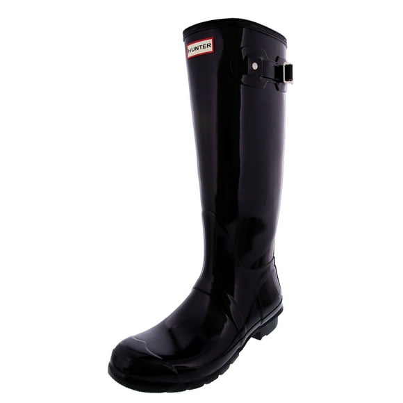 Hunter Women's Original Tall Gloss Black Knee-High Rubber Rain Boot - 9 M