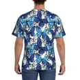 thumbnail image 3 of Vsdgher Blue and White Butterflies Print Men's Dry Fit Mesh Athletic Shirts Moisture Wicking Tennis T-Shirt Tops, 3 of 9