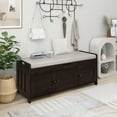thumbnail image 1 of MODERNLUXE 43.5" Shoe Storage Bench with 3 Doors, Entryway Bench with Removable Cushion and Hidden Compartment for Living Room,Entryway,Espresso, 1 of 8
