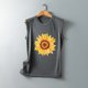 thumbnail image 2 of Tops sin mangas con estampado de girasol y cuello redondo a la moda para mujer Fridja  qr3177, 2 of 3