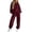 Wine #35, variant on DORKASM Women's 2 Piece Hooded Lounge Set Matching Sweatsuits | Two Piece Lounge Sets for Women , Airport Travel Outfits, Comfy Athleisure Fall Winter Clothes ,wide Leg Palazzo Pants Navy XL