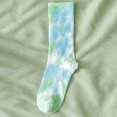 thumbnail image 2 of sunsanly 1 Pair Unisex Socks Mid-tube Tie-dye No Odor Thin High Elasticity Anti-slip Sweat-absorption Anti-shrink Sports Four Season Basketball Calf Socks, 2 of 8