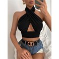 thumbnail image 3 of TxlixcChaleco de verano femenino, cuello de tirante cruzado de color sólido sin espalda, para niñas, 4 colores Txlixc  moda, 3 of 7