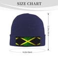 thumbnail image 4 of Jamaican-Flag Winter Beanie Hats for Men Women Warm Cozy Knitted Cuffed Skull Cap Navy Blue, 4 of 6