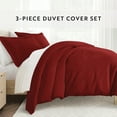 thumbnail image 5 of Noble Linens 3-Piece Burgundy Duvet Cover Set, King/ Cal King, 5 of 9