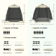 thumbnail image 3 of 10'x10'x7' Instant Sports Tent Pop-Up Canopy Tent Patio Gazebo – All-Weather Screen House Room Gazebo Sports Shelter – Camping Tent Spacious for 4-6 People, Portable for Camping, Beach, Backyard, 3 of 11