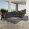thumbnail image 3 of Afuera Living 5 Piece Outdoor Aluminum Sectional Sofa Set in Gray, 3 of 51