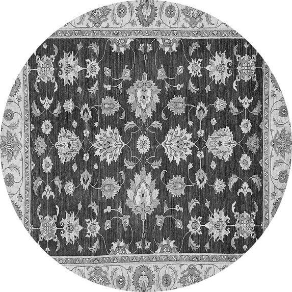 Ahgly Company Indoor Round Oriental Gray Traditional Area Rugs, 7' Round