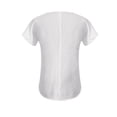 thumbnail image 5 of Raeneomay Button Down Shirts for Women Womens Spring and Summer Lace Stitching Round Neck Solid Color T-Shirt Hollow Top, 5 of 5