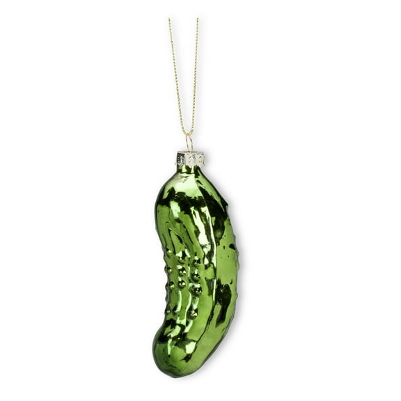 Abbott Collection Glass Dill Pickle Ornament, Green
