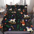 thumbnail image 1 of HAHDAXIA Christmas Pattern Bedding Solid Comforter Set for All Seasons,3 Pieces(1 Comforter+2 Pillowcases),Soft Microfiber Bedding Set Queen(90"x90"), 1 of 7