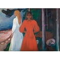thumbnail image 2 of Munch, Edvard 32x24 Gold Ornate Wood Framed with Double Matting Museum Art Print Titled - Red and White, 1899-1900, 2 of 4