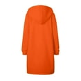 thumbnail image 6 of Long Hoodies for Women Zip Up Double Zipper Fleece Tunic Sweatshirts 2025 Fall Winter Oversized Jacket With Pockets Long Sleeve Casual Travel Outerwear​ Saffron 2XL, 6 of 7