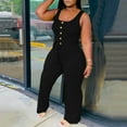 thumbnail image 2 of Aayomet Women Jumpsuits Women's Casual Sleeveless Stitching Jumpsuit Wide-leg Summer Fashion Women's Jumpsuit,Black M, 2 of 3