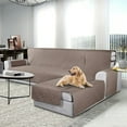 thumbnail image 4 of SHANNA Sectional Couch Covers 100% Waterproof L Shaped Sofa Slipcover, 3pcs Reversible Chaise Lounge Cover for Sectional Couch Furniture Protector for Pets Dog Cat, Taupe, Medium, 4 of 9
