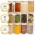 thumbnail image 2 of Savvy & Sorted 12 Natural Bamboo Spice Jars - 8.5Oz Large Glass Jars With Bamboo Lids - Seasoning Jar With Airtight Lids Containers Herb Spice Rack Kitchen Organization, 2 of 4