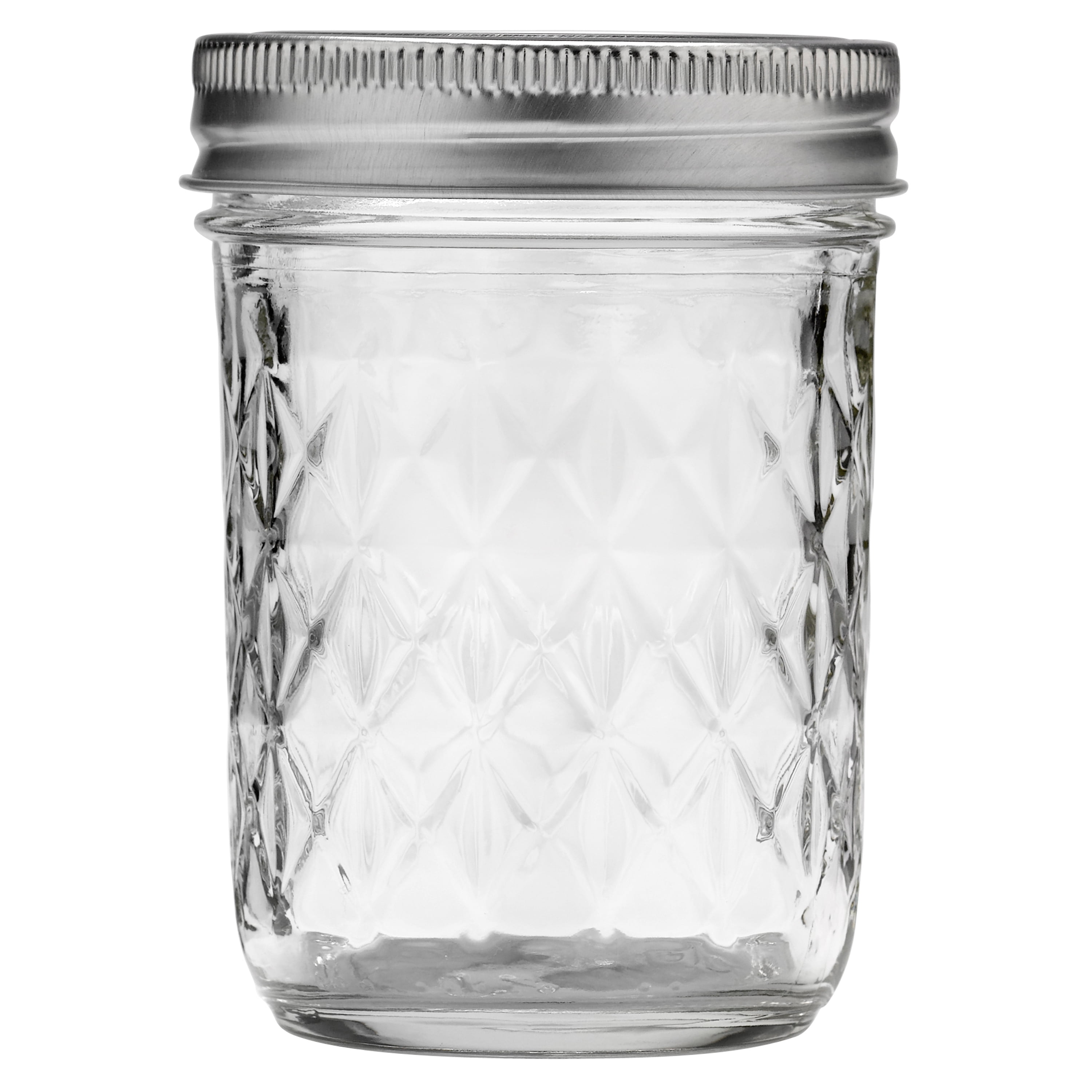 12 Pack Mason Jars 8 oz with Airtight Lids, Glass Regular Mouth Canning  Jars, Small Quilted Crystal Jars for Jelly, Jam, Overnight Oats, Meal Prep