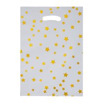 10 Pack Kids Party Bags, Birthday Candy Bags, Party Treat Bags With 3-Color Star Patterns, White - For Children's Birthdays, Themed Parties, Candy Buffets, Small Gift Giving