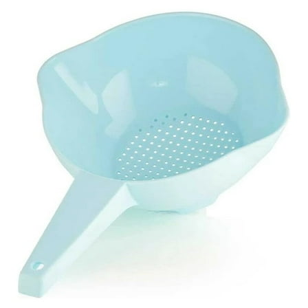 Small 1 Quart Colander Strainer with Handle in Light Blue