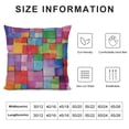 thumbnail image 6 of COMIO  Abstract Throw Pillow Cushion Cover, Rainbow Colored Geometric Square Shaped Blurry Effects Watercolor Design, Decorative Square Accent Pillow Case,  2 pcs, Blue and Red White, 6 of 6