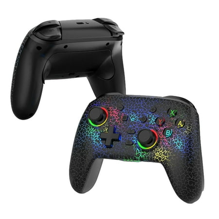 Wireless Game Controller for Nintendo Switch PRO - Six-axis Motion, Dual Vibration, Macro Programming, RGB Lighting-Black