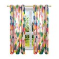 thumbnail image 7 of Yayeee Window Curtains Light Filtering 63"x42" Grommet Panel Pair Home Living Room Decor, Pink Colorful Circles, 7 of 7