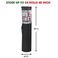 thumbnail image 5 of ProPik Wrapping Paper Storage Organizer Bag Store Up To 24 Rolls 40 Inch Heavy Duty Polyester plus PVC Clear Bag with Handles and Zippered Top for Gift Wrap and Ribbons (Black), 5 of 5