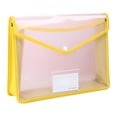thumbnail image 2 of Expanding File Folder, Expandable Plastic File Folders Transparent Document Bags, Snap Button Closure Large Capacity Clear Envelope Pouches with Label Pocket Yellow 1Pcs - A4, 2 of 9