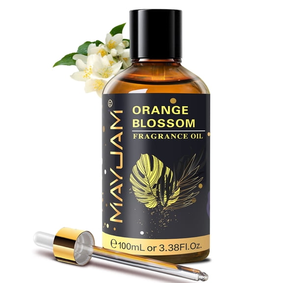 MAYJAM Orange Blossom Essential Oil for Diffuser and Aromatherapy, Skin Massage, Candle and Soap Making, 100ml