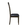 thumbnail image 6 of Espresso Finish Dining Chairs Set of 6, Black Faux Leather Upholstered Seat Wooden Kitchen Chairs, 6 of 7
