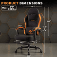 thumbnail image 7 of BOSSIN Gaming Chair, Fabric Big and Tall Video Game Chairs for Adults with Footrest,Racing Style Ergonomic Computer Gamer Chair with Headrest and Lumbar Support(Red), 7 of 7