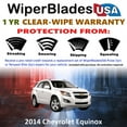 thumbnail image 2 of 2014 Chevrolet Equinox Beam Wiper Blades Wipers w/1yr Warranty (Set of 2), 2 of 5