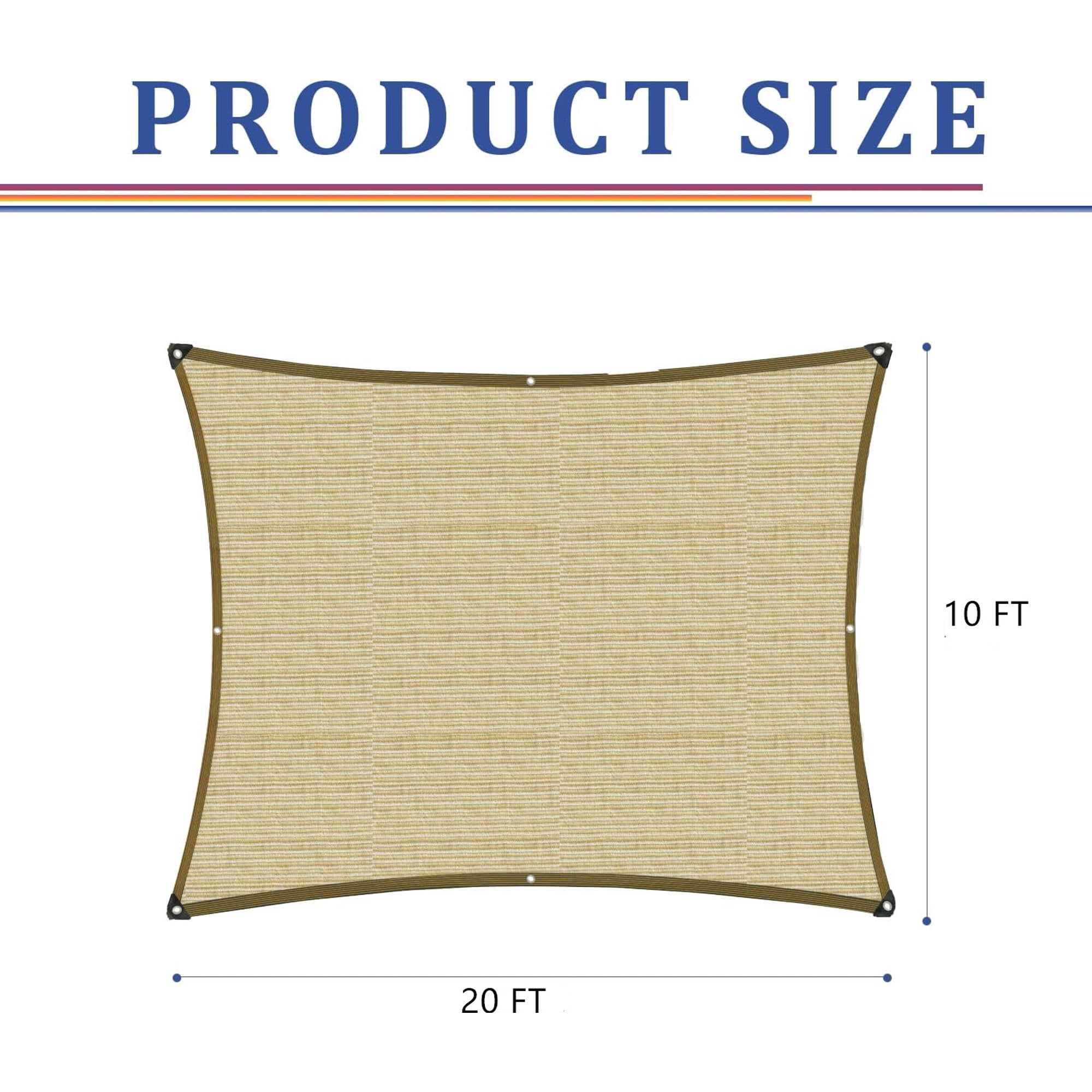 Manss Shade Cloth for Garden Plants Outdoor 10x20 ft, 85% Beige Shade Screen Fabric for Pergola/Pool, Sunshade Privacy Canopy of Backyard/Balcony/Deck, Heat Resistant Mesh Sun Cover