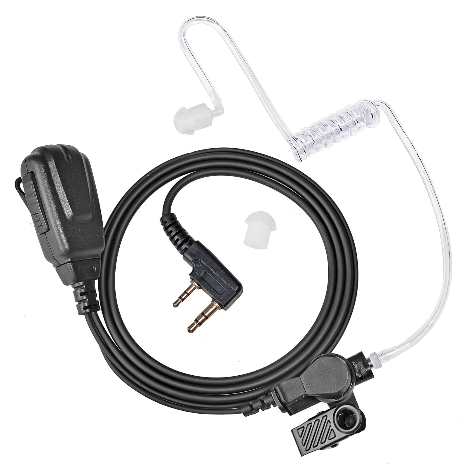 Walkie Talkies Earpiece with Mic 2 Pin Acoustic Tube Headset for Kenwood Baofeng UV5R