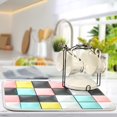 thumbnail image 5 of Yayeee Dish Drying Mat for Kitchen Counter 16"x18" Microfiber Absorbent Pad, Gray Checkered Pattern, 5 of 7