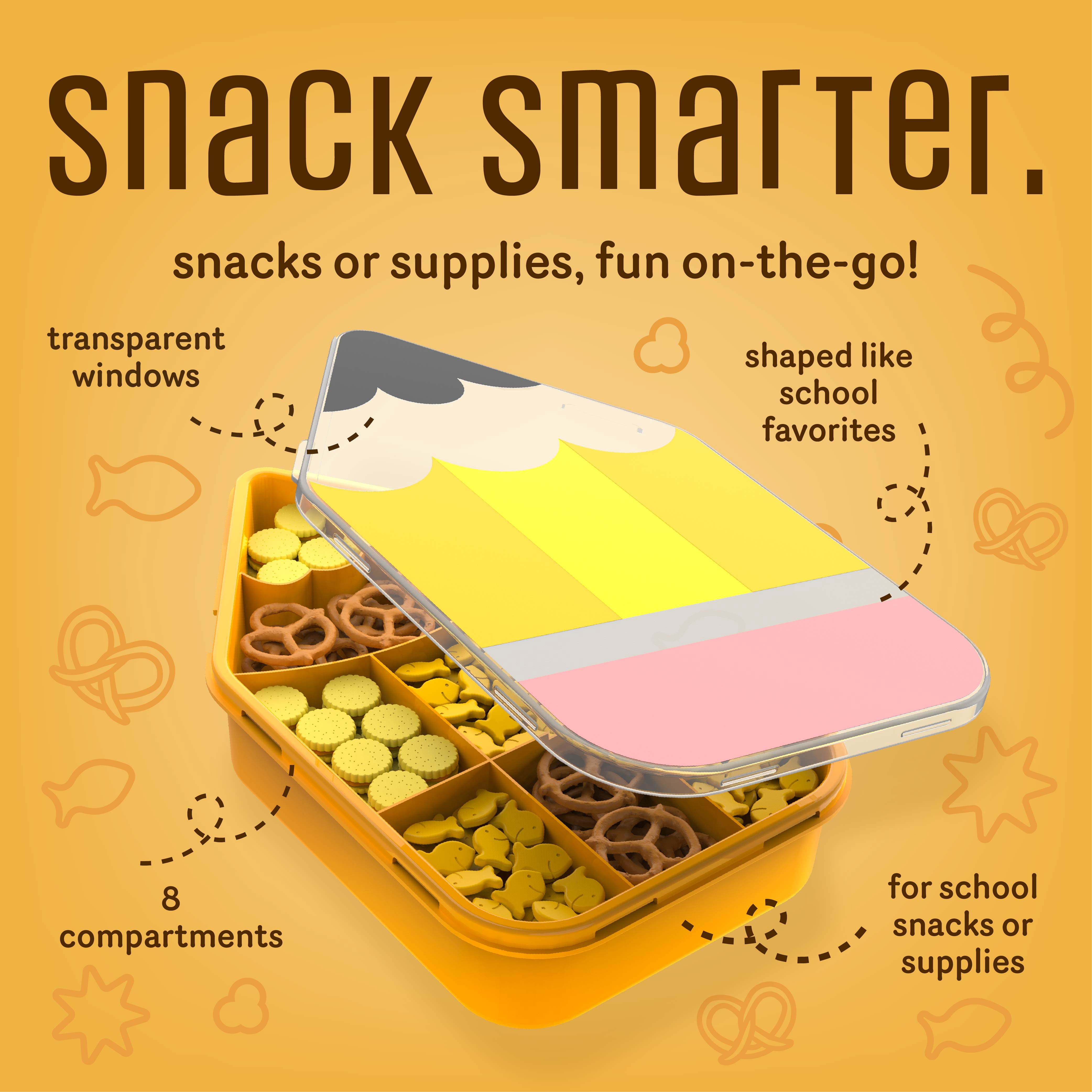COOK WITH COLOR Lunch Box Container, 8-Grid Snack Box, Pencil Shape