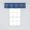 thumbnail image 2 of Ambesonne Floral Window Valance, Oriental Circular Design, 42" x 12", Navy Blue White and Blue, 2 of 3