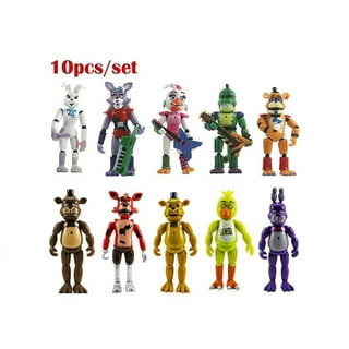5 PCS Set Inspired by Featured Five Nights at Freddy?s Security Breach  PizzaPlex FNAF Action Figures Toys 2021 Dolls All Kids Children Christmas  Cake Guitar Toppers Holiday Party 6 inches 