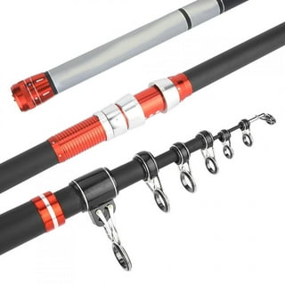 Redcolourful Telescopic Fishing Rod Saltwater Travel Spinning Fishing Rods Poles Retractable Fishing Pole Rods Black 3.3m(10.87ft)