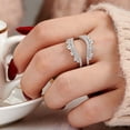 thumbnail image 5 of Wuziwen Curved Wedding Ring for Women Ring Enhancers Guard for Engagement Rings 925 Sterling Silver CZ Size 6, 5 of 8