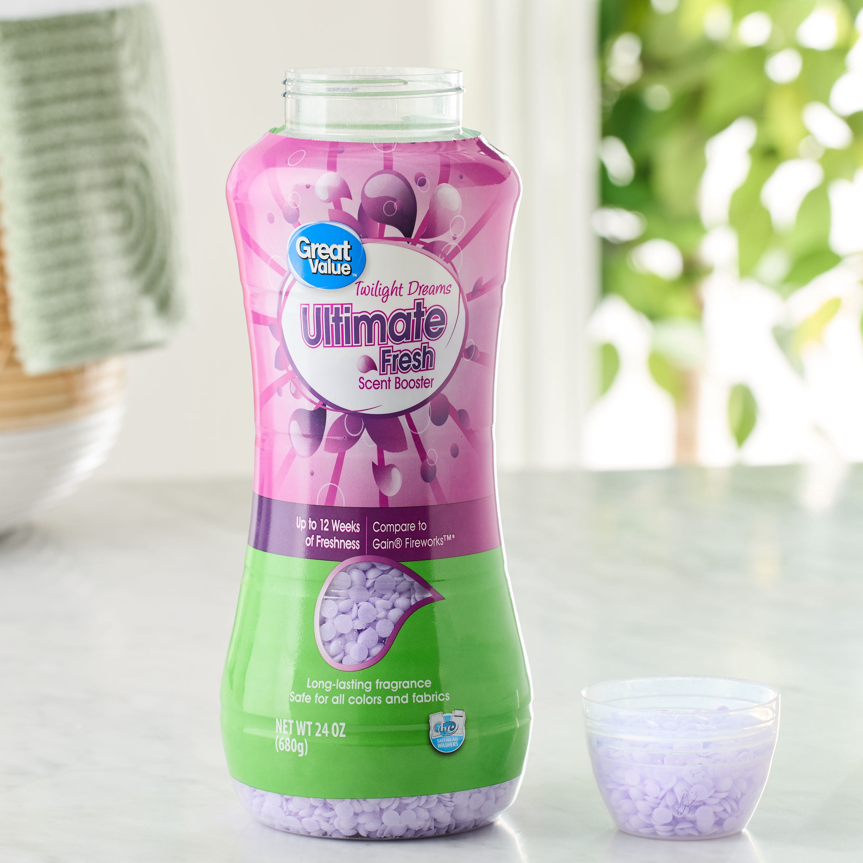Great Value Ultimate Fresh Scent Booster, Twilight Dreams, 24 oz, Compare to Gain Fireworks
